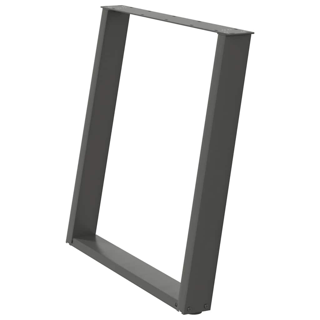 Dining Table Legs U-Shaped 2 pcs Anthracite 80x(72-73) cm Steel