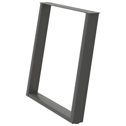 Dining Table Legs U-Shaped 2 pcs Anthracite 80x(72-73) cm Steel