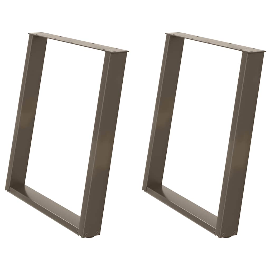 Dining Table Legs U-Shaped 2 pcs Natural Steel 80x(72-73) cm Steel