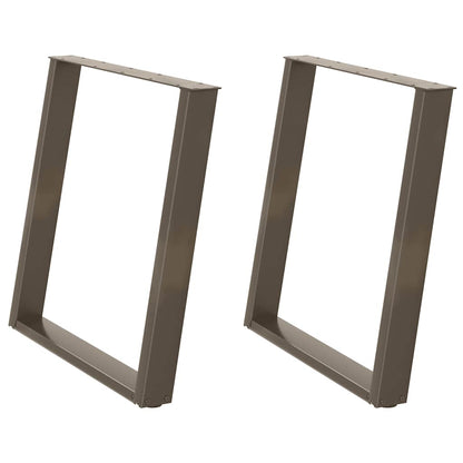 Dining Table Legs U-Shaped 2 pcs Natural Steel 80x(72-73) cm Steel