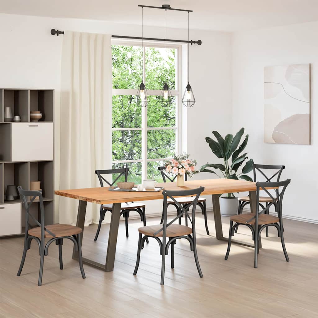 Dining Table Legs U-Shaped 2 pcs Natural Steel 80x(72-73) cm Steel