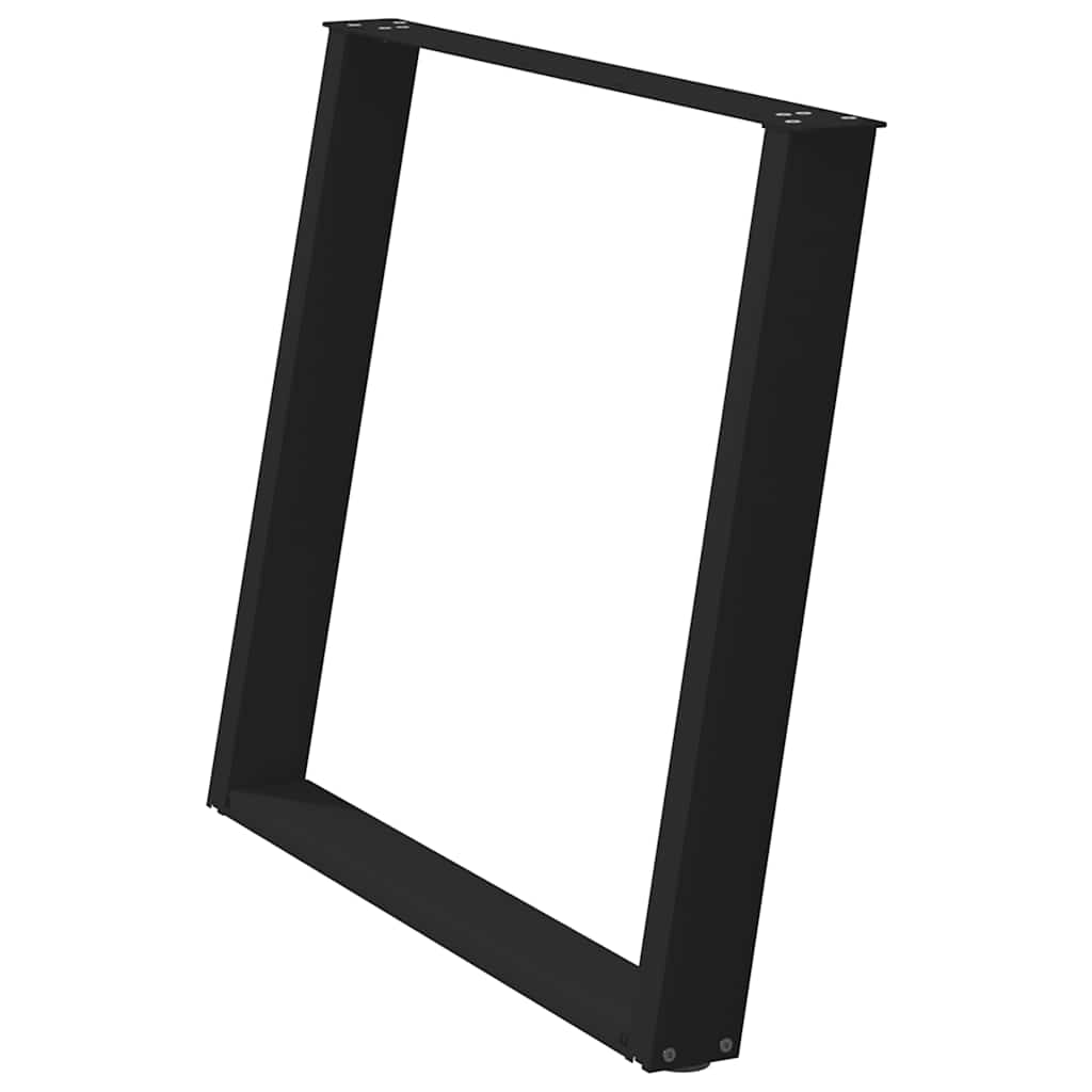 Dining Table Legs U-Shaped 2 pcs Black 90x(72-73) cm Steel