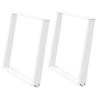 Dining Table Legs U-Shaped 2 pcs White 90x(72-73) cm Steel