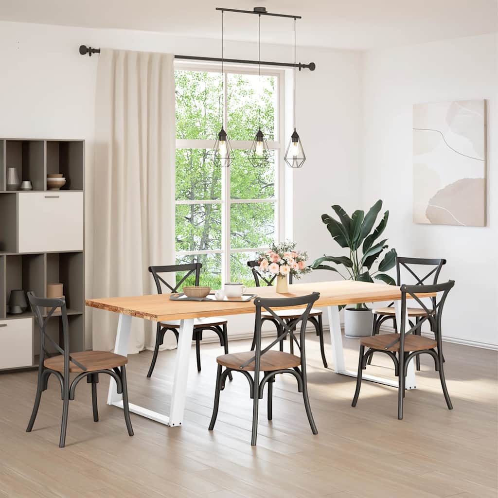 Dining Table Legs U-Shaped 2 pcs White 90x(72-73) cm Steel