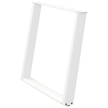 Dining Table Legs U-Shaped 2 pcs White 90x(72-73) cm Steel