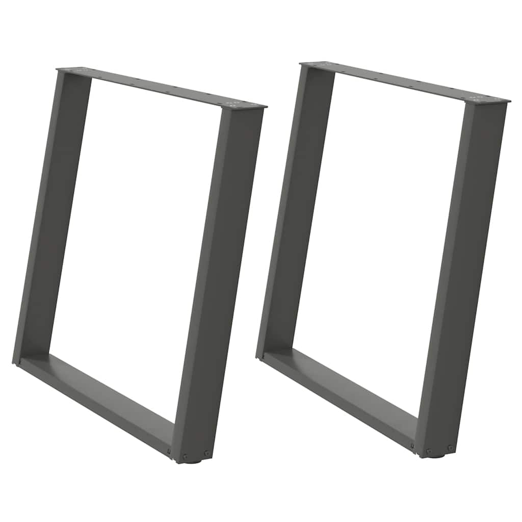 Dining Table Legs U-Shaped 2 pcs Anthracite 90x(72-73) cm Steel