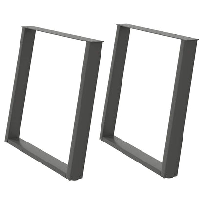 Dining Table Legs U-Shaped 2 pcs Anthracite 90x(72-73) cm Steel