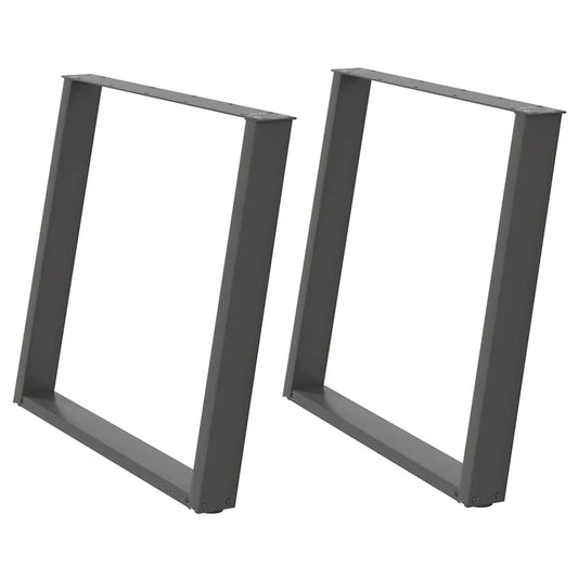 Dining Table Legs U-Shaped 2 pcs Anthracite 90x(72-73) cm Steel