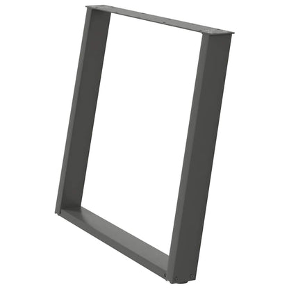 Dining Table Legs U-Shaped 2 pcs Anthracite 90x(72-73) cm Steel