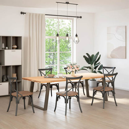 Dining Table Legs U-Shaped 2 pcs Natural Steel 90x(72-73) cm Steel