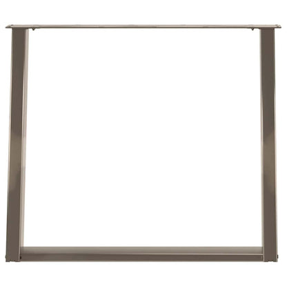 Dining Table Legs U-Shaped 2 pcs Natural Steel 90x(72-73) cm Steel