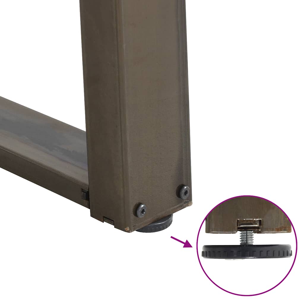 Dining Table Legs U-Shaped 2 pcs Natural Steel 90x(72-73) cm Steel