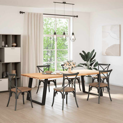 Dining Table Legs U-Shaped 2 pcs Black 100x(72-73) cm Steel