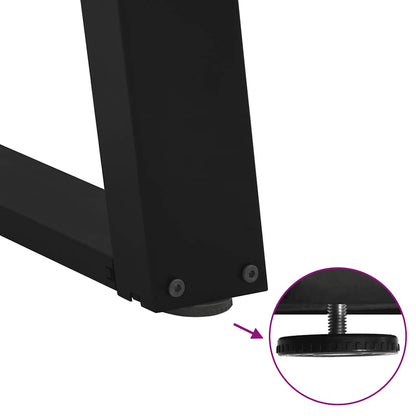 Dining Table Legs U-Shaped 2 pcs Black 100x(72-73) cm Steel