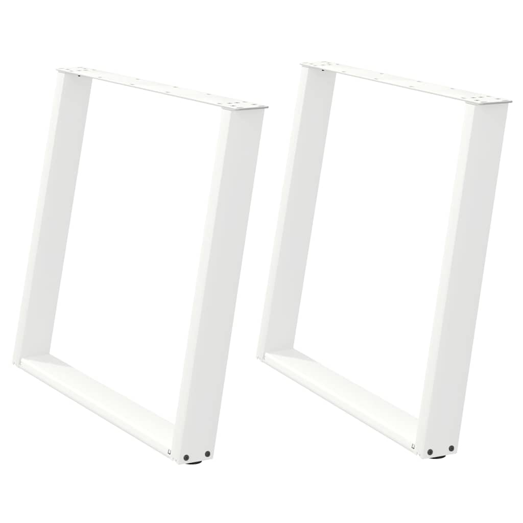 Dining Table Legs U-Shaped 2 pcs White 100x(72-73) cm Steel