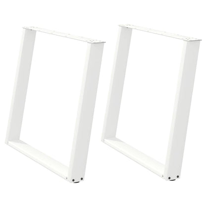 Dining Table Legs U-Shaped 2 pcs White 100x(72-73) cm Steel