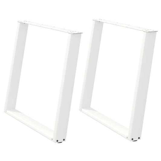 Dining Table Legs U-Shaped 2 pcs White 100x(72-73) cm Steel