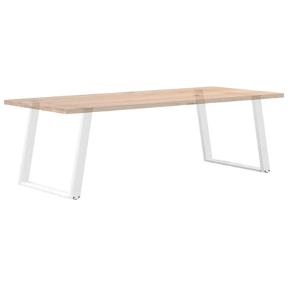 Dining Table Legs U-Shaped 2 pcs White 100x(72-73) cm Steel