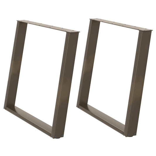 Dining Table Legs U-Shaped 2 pcs Natural Steel 100x(72-73) cm Steel
