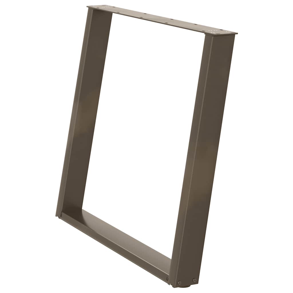 Dining Table Legs U-Shaped 2 pcs Natural Steel 100x(72-73) cm Steel
