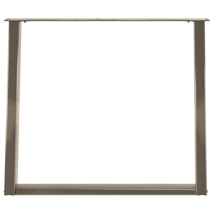 Dining Table Legs U-Shaped 2 pcs Natural Steel 100x(72-73) cm Steel