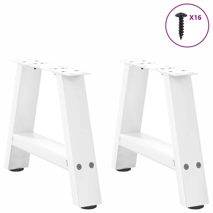 Coffee Table Legs A-Shaped 2 pcs White 30x(30-31) cm Steel