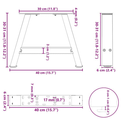 Coffee Table Legs A-Shaped 2 pcs 40x(30-31) cm Steel