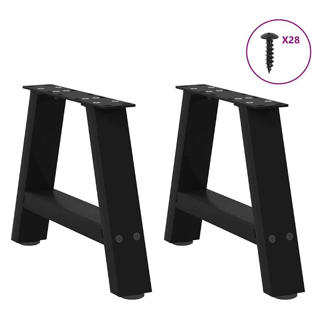 Coffee Table Legs A-Shaped 2 pcs Black 50x(30-31) cm Steel