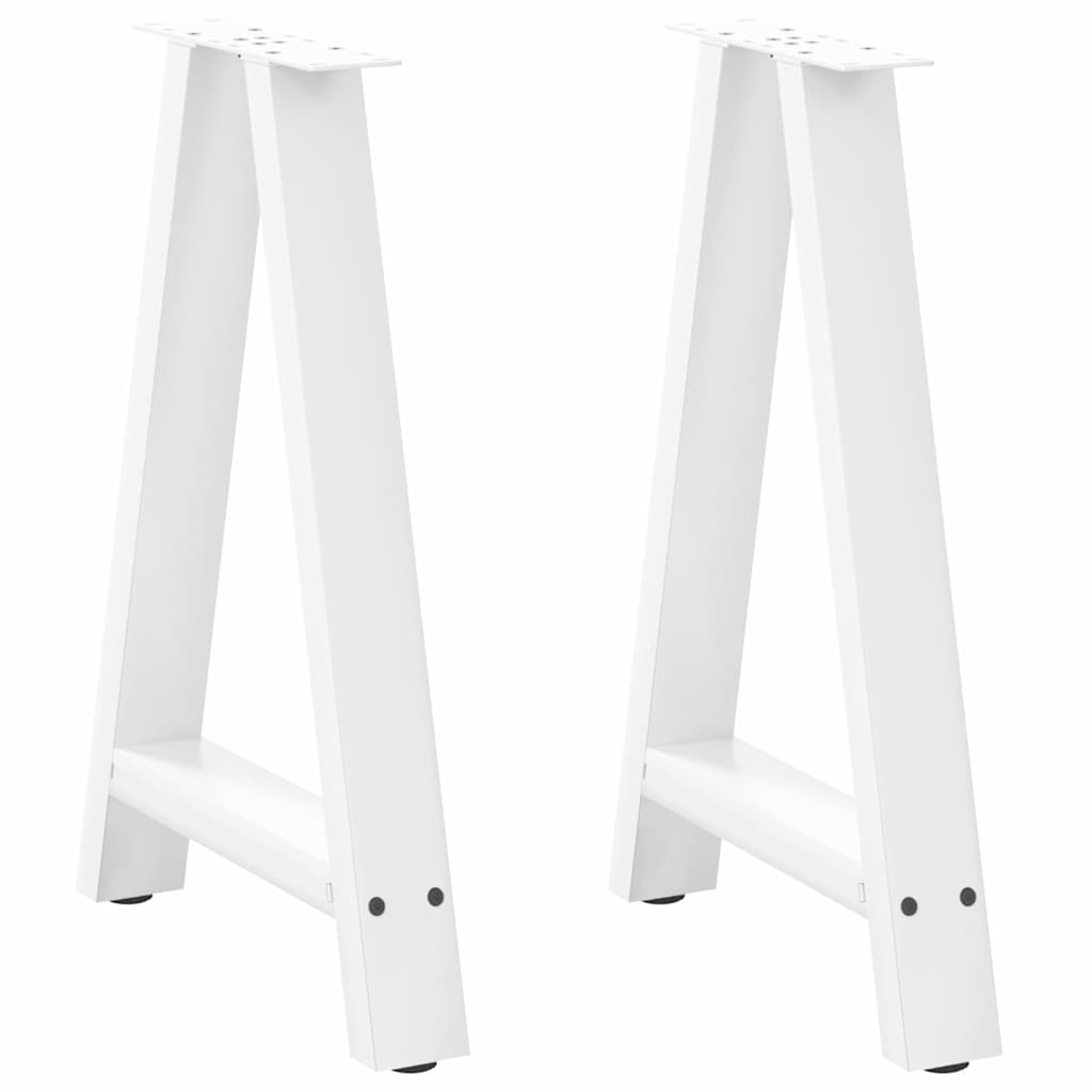 Dining Table Legs A-Shaped 2 pcs White 50x(72-73) cm Steel