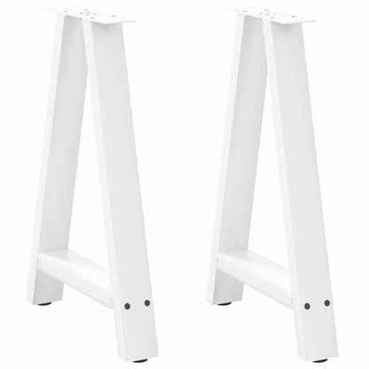 Dining Table Legs A-Shaped 2 pcs White 50x(72-73) cm Steel