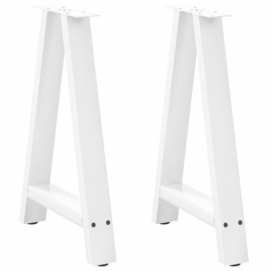 Dining Table Legs A-Shaped 2 pcs White 50x(72-73) cm Steel