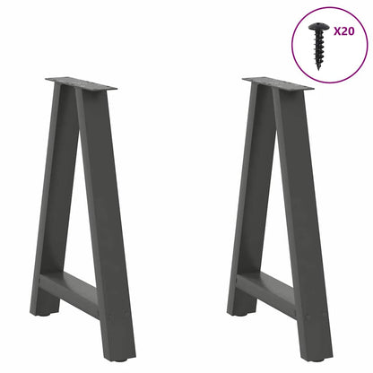 Dining Table Legs A-Shaped 2 pcs Anthracite 50x(72-73) cm Steel
