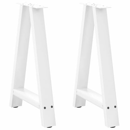 Dining Table Legs A-Shaped 2 pcs White 60x(72-73) cm Steel