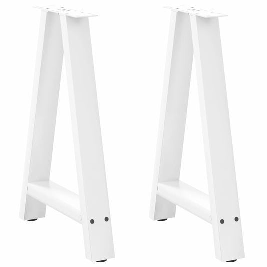 Dining Table Legs A-Shaped 2 pcs White 60x(72-73) cm Steel