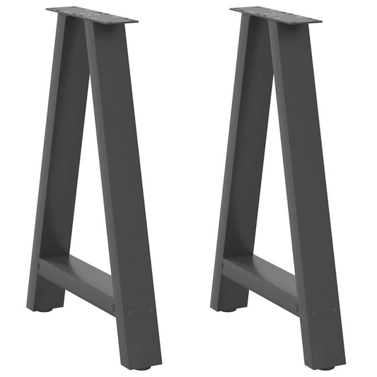 Dining Table Legs A-Shaped 2 pcs Anthracite 60x(72-73) cm Steel