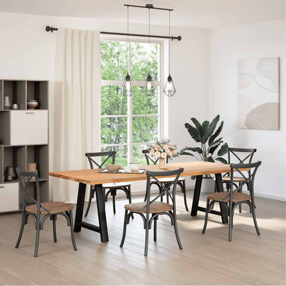 Dining Table Legs A-Shaped 2 pcs Black 70x(72-73) cm Steel