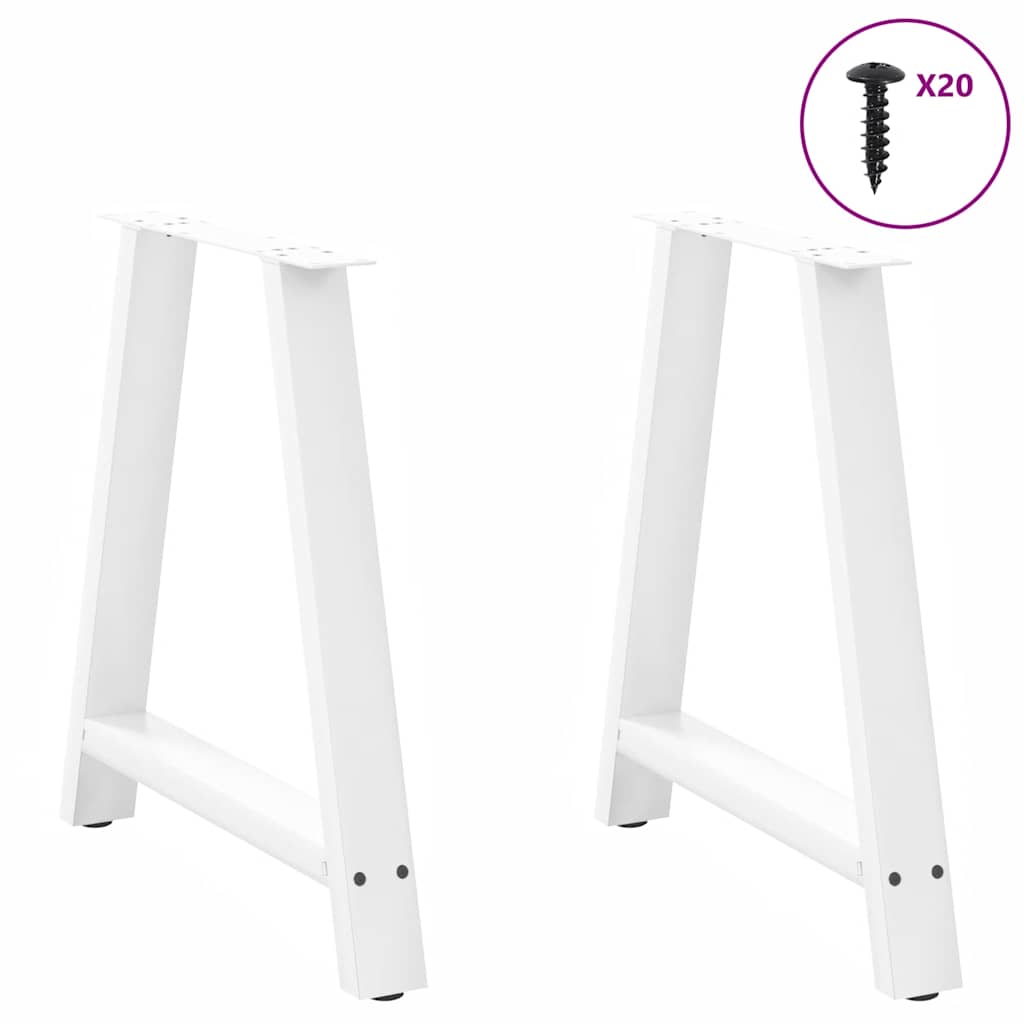 Dining Table Legs A-Shaped 2 pcs White 70x(72-73) cm Steel