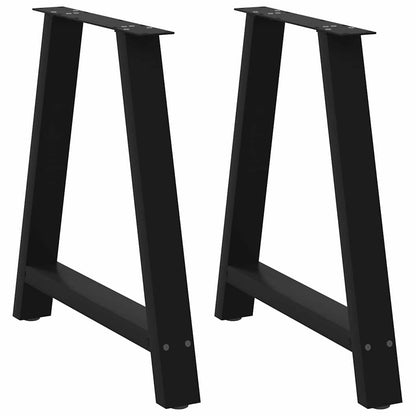 Dining Table Legs A-Shaped 2 pcs Black 80x(72-73) cm Steel
