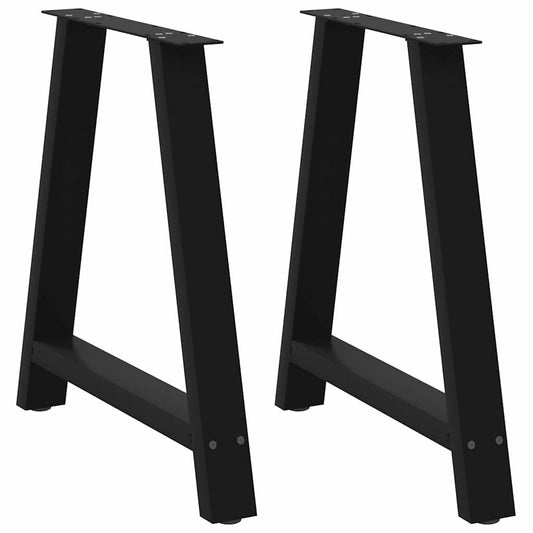 Dining Table Legs A-Shaped 2 pcs Black 80x(72-73) cm Steel