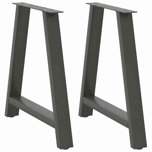 Dining Table Legs A-Shaped 2 pcs Anthracite 80x(72-73) cm Steel