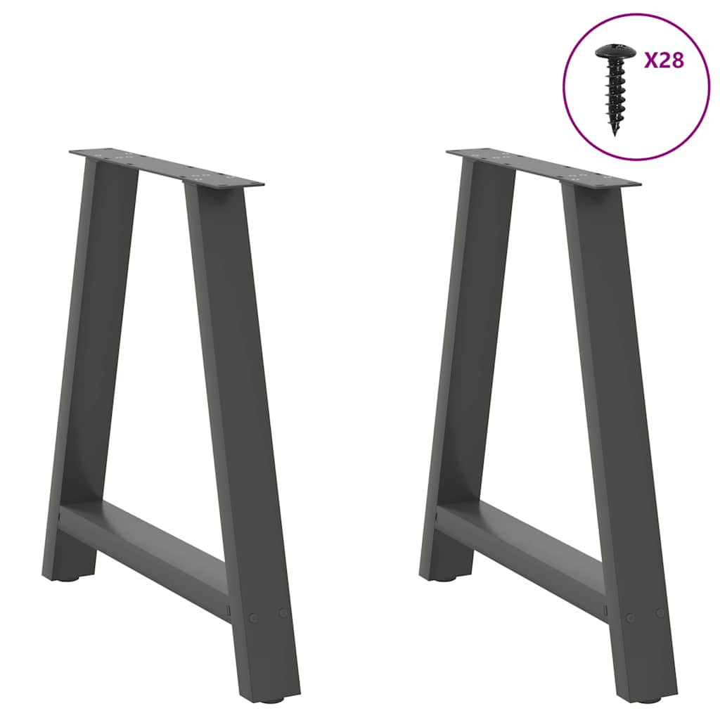 Dining Table Legs A-Shaped 2 pcs Anthracite 80x(72-73) cm Steel