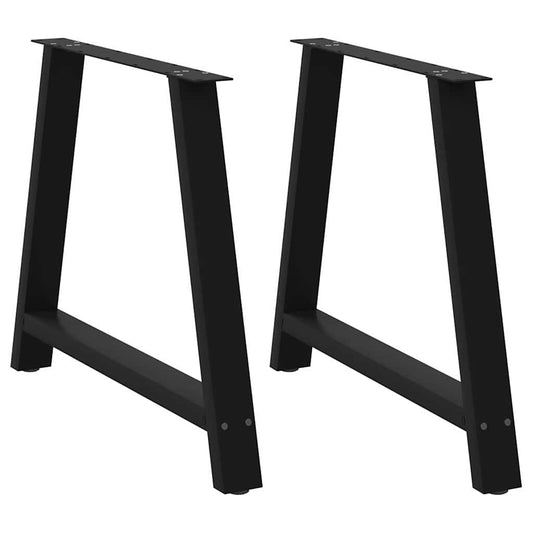 Dining Table Legs A-Shaped 2 pcs Black 90x(72-73) cm Steel