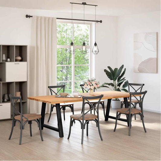 Dining Table Legs A-Shaped 2 pcs Black 90x(72-73) cm Steel
