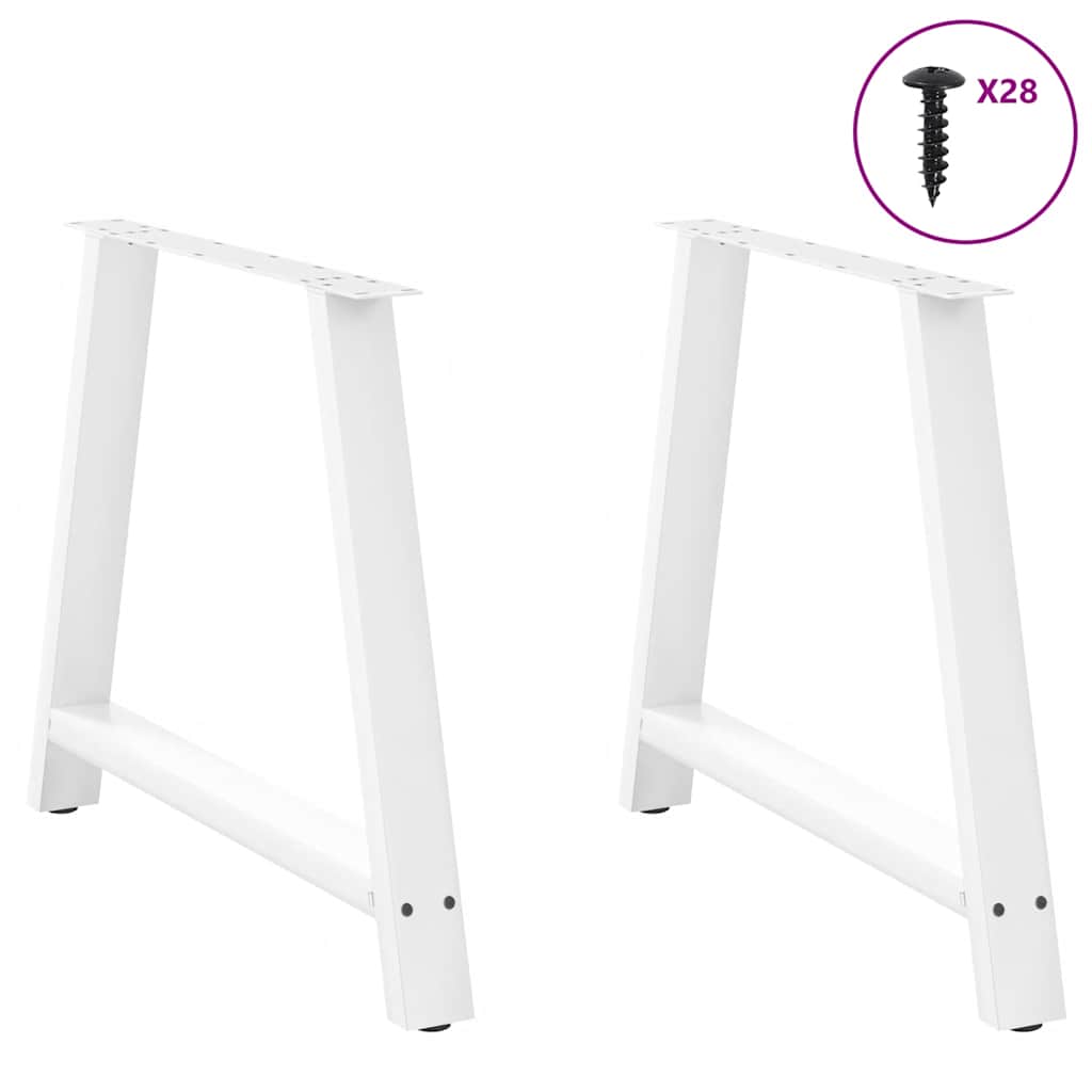 Dining Table Legs A-Shaped 2 pcs White 90x(72-73) cm Steel