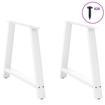 Dining Table Legs A-Shaped 2 pcs White 90x(72-73) cm Steel