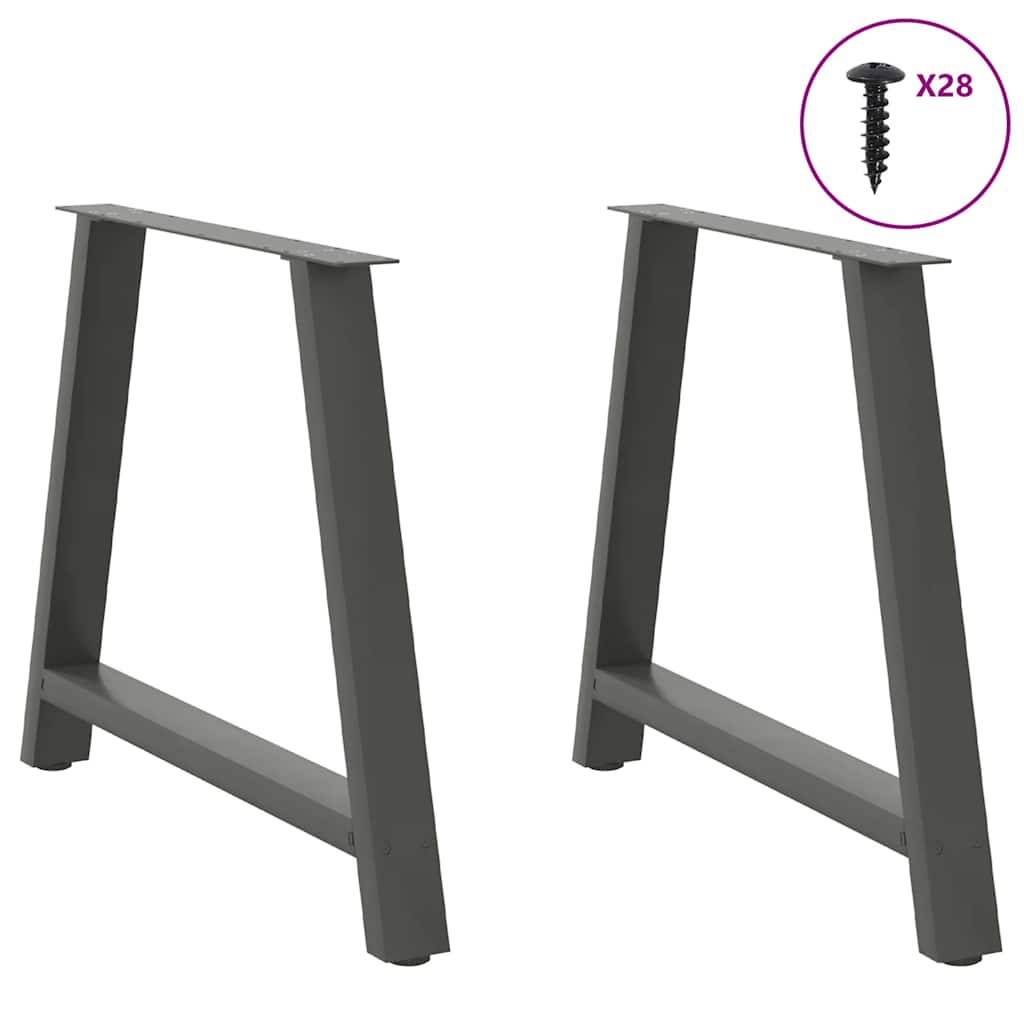 Dining Table Legs A-Shaped 2 pcs Anthracite 90x(72-73) cm Steel