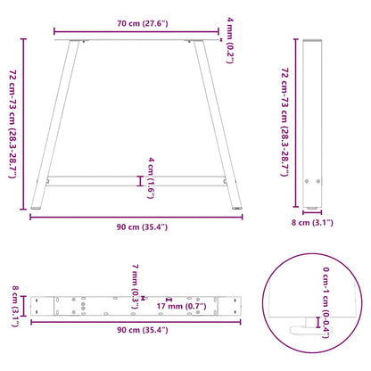 Dining Table Legs A-Shaped 2 pcs Anthracite 90x(72-73) cm Steel