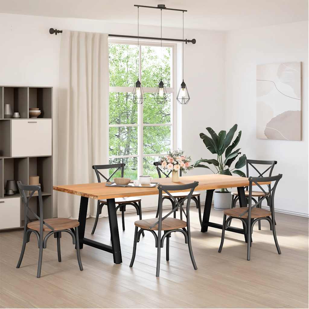 Dining Table Legs A-Shaped 2 pcs Black 100x(72-73) cm Steel