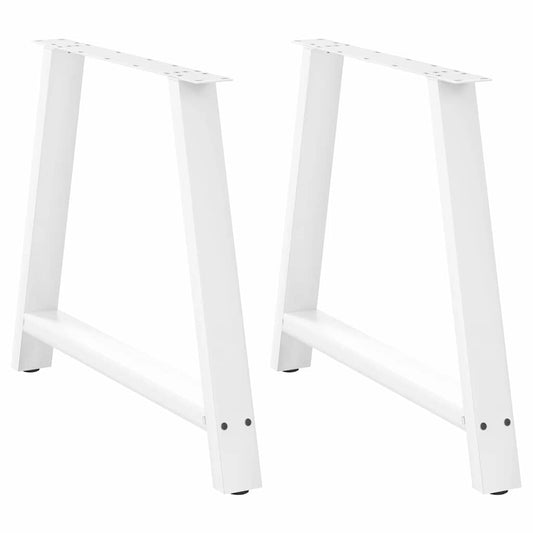 Dining Table Legs A-Shaped 2 pcs White 100x(72-73) cm Steel
