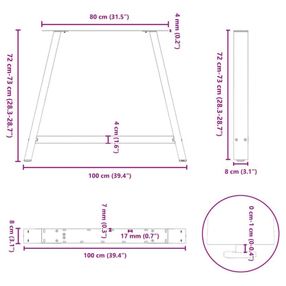 Dining Table Legs A-Shaped 2 pcs Anthracite 100x(72-73) cm Steel